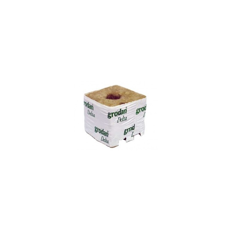 Cube laine de roche 75mm x 75 mm petit trou 25/35 GRODAN