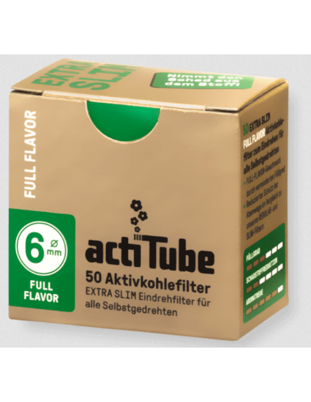 Filtres Acti Tube Charbon Extra Slim 6mm x10 - 1,90€